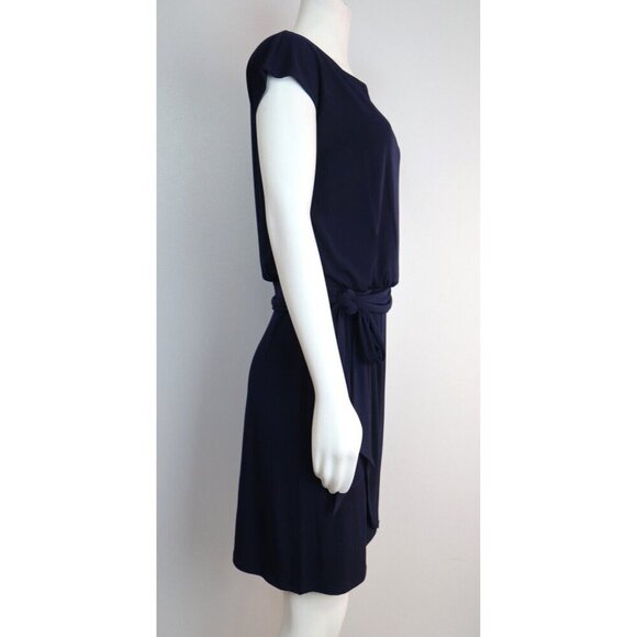 SAINT TROPEZ WEST - WOMEN'S NAVY BLUE STRETCH KNIT DRESS - SIZE 6 - Picture 5 of 8
